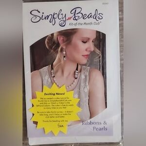 Simply Beads RIBBONS & PEARLS Kit ~DIY Elegant Necklace & Earrings NEW